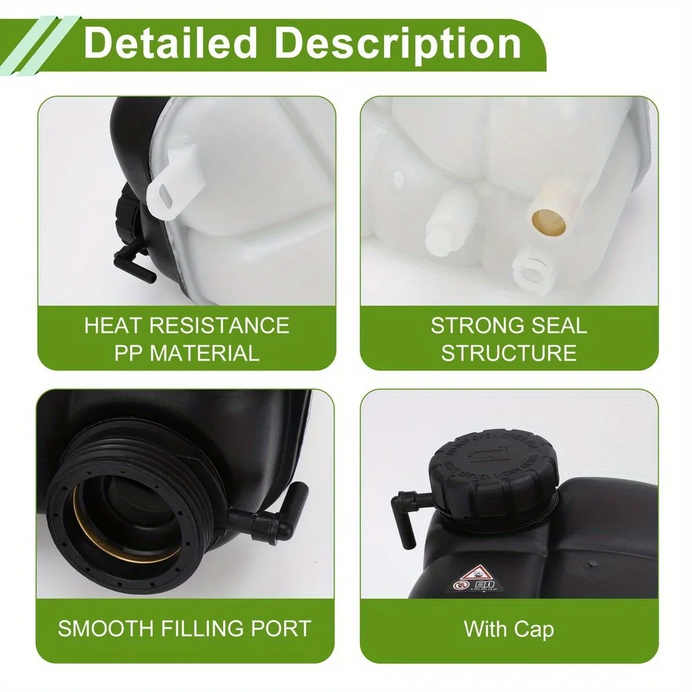 Coolant Expansion Overflow Tank with Cap No.1405001749 for Mercedes-Benz 400SE 2105010615 view 2
