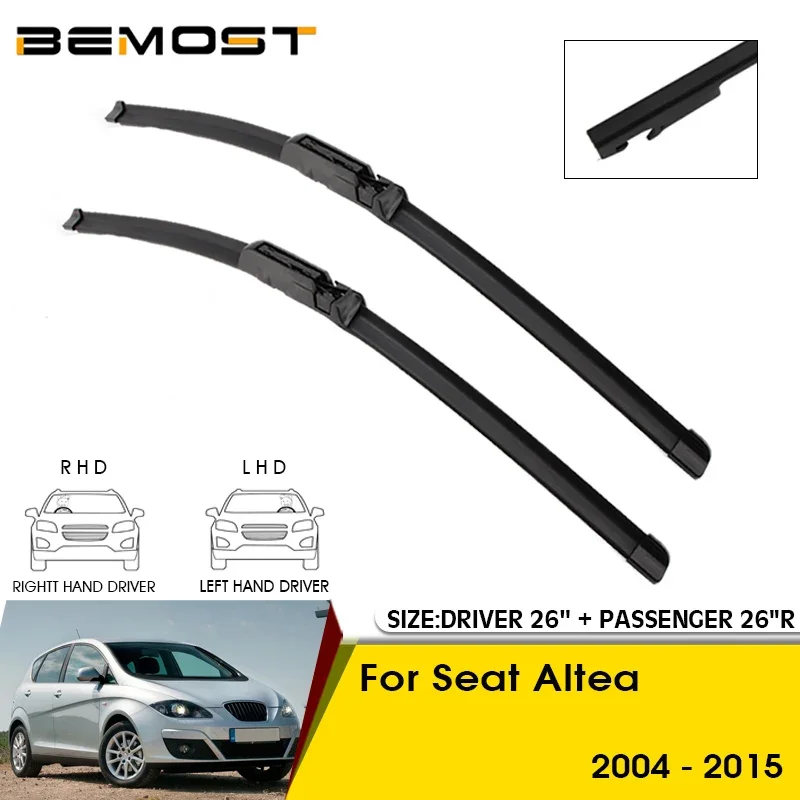 

Car Wiper Blade For Seat Altea 2004-2015 Auto Windshield Windscreen Front Window Wipers Blades 26"+26"R Car Accessories