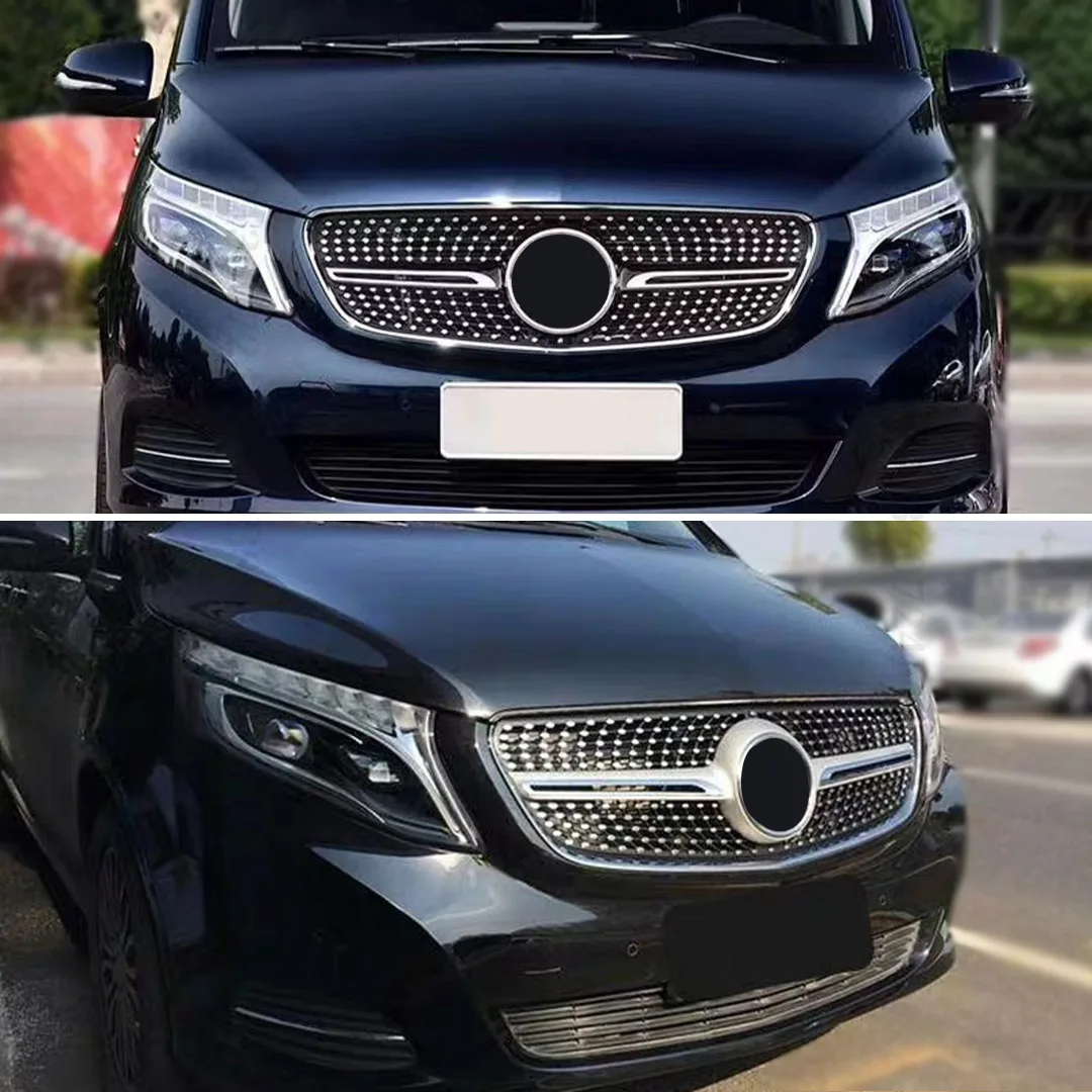 ترقية شبكة المبرد الأمامية على طراز الماس GT، مناسبة لشبكة مرسيدس بنز V-Class W447 2015-2023