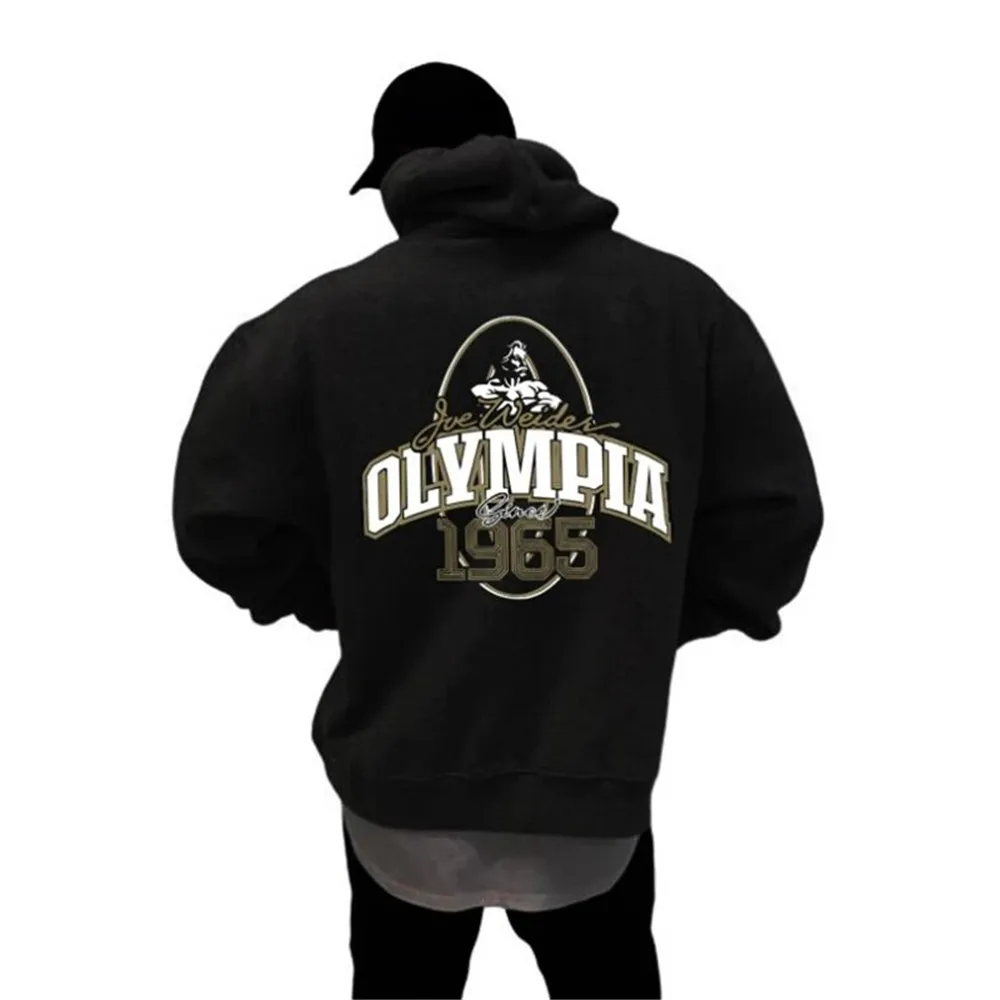 OLYMPIA Autumn winter Men Fashion New Orsay Commemorative Fitness Hooded Sweatshirt Trend Olympia Casual Running Sports Tops