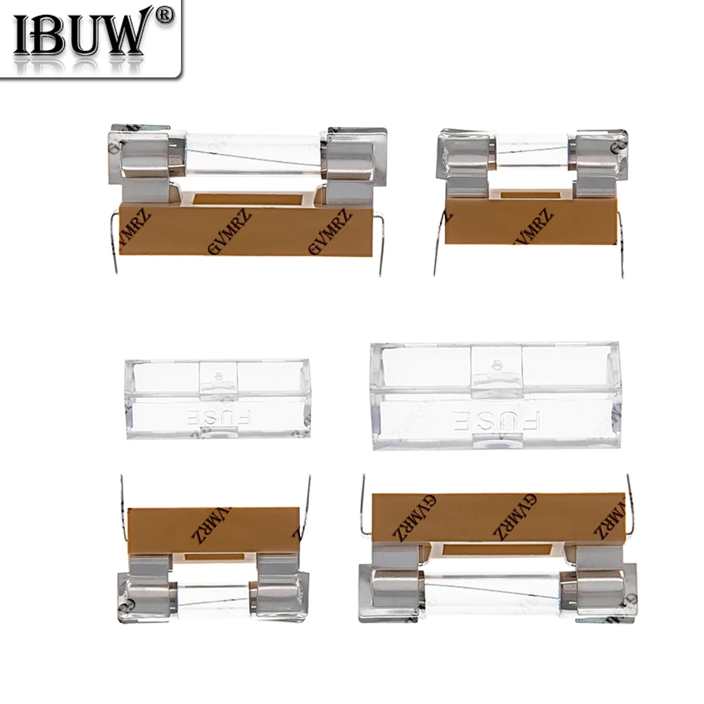 5PCS 6X30MM 5X20MM 250V Glass Fuse Holder Transparent Holder With Transparent Cover Fuse Blocks Insurance Header 250V 5*20mm