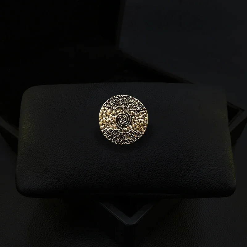 1953 Magnetic Vintage Metal Embossed Tree of Life Brooch Men's Suit Neckline Corsage Luxury Clothes Accessories Jewelry Pin Gift
