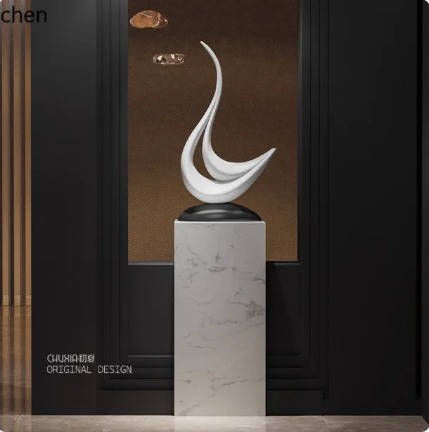 CZ Creative Swan Sculpture Art Large Ornament High-End Modern Minimalist Entrance Hotel Lobby Sales Office Decoration