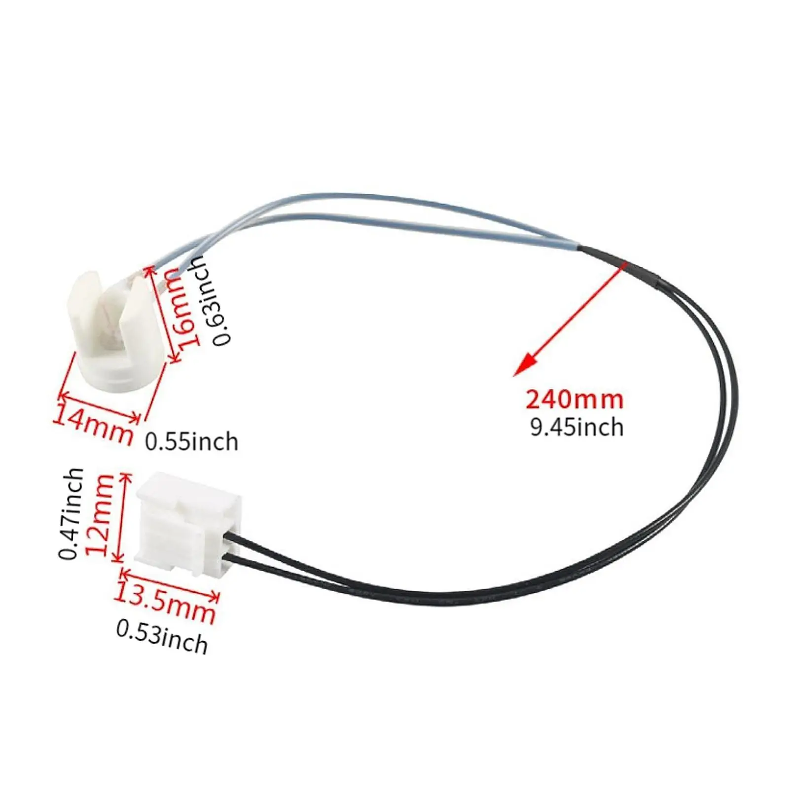 Sensor de temperatura del calentador de estacionamiento resistente, conector cuadrado de sonda genérica, 2 uds.