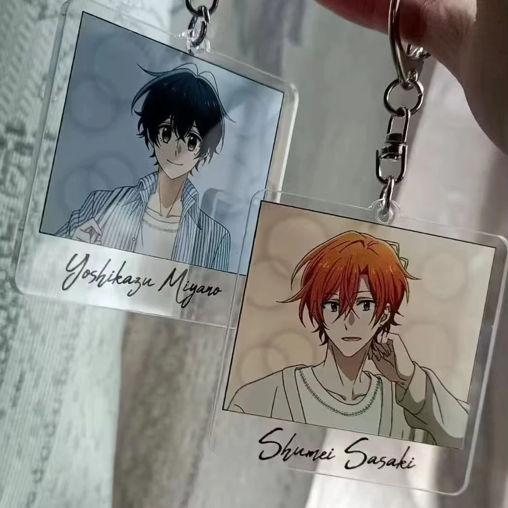 2Pcs Anime Sasaki and Miyano Acrylic Keychain Backpack Pendant Decor Keyring Accessories Teen Boys BL Manga Fans Birthday Gift