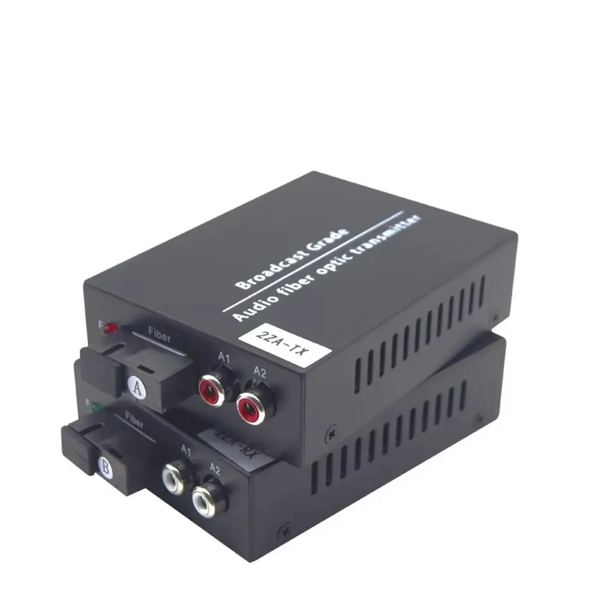 1 Pair 2 Channel Digital Audio to Fiber Converter, Transmitter Receiver, Singlemode Simplex Optical SC Port 1-Way