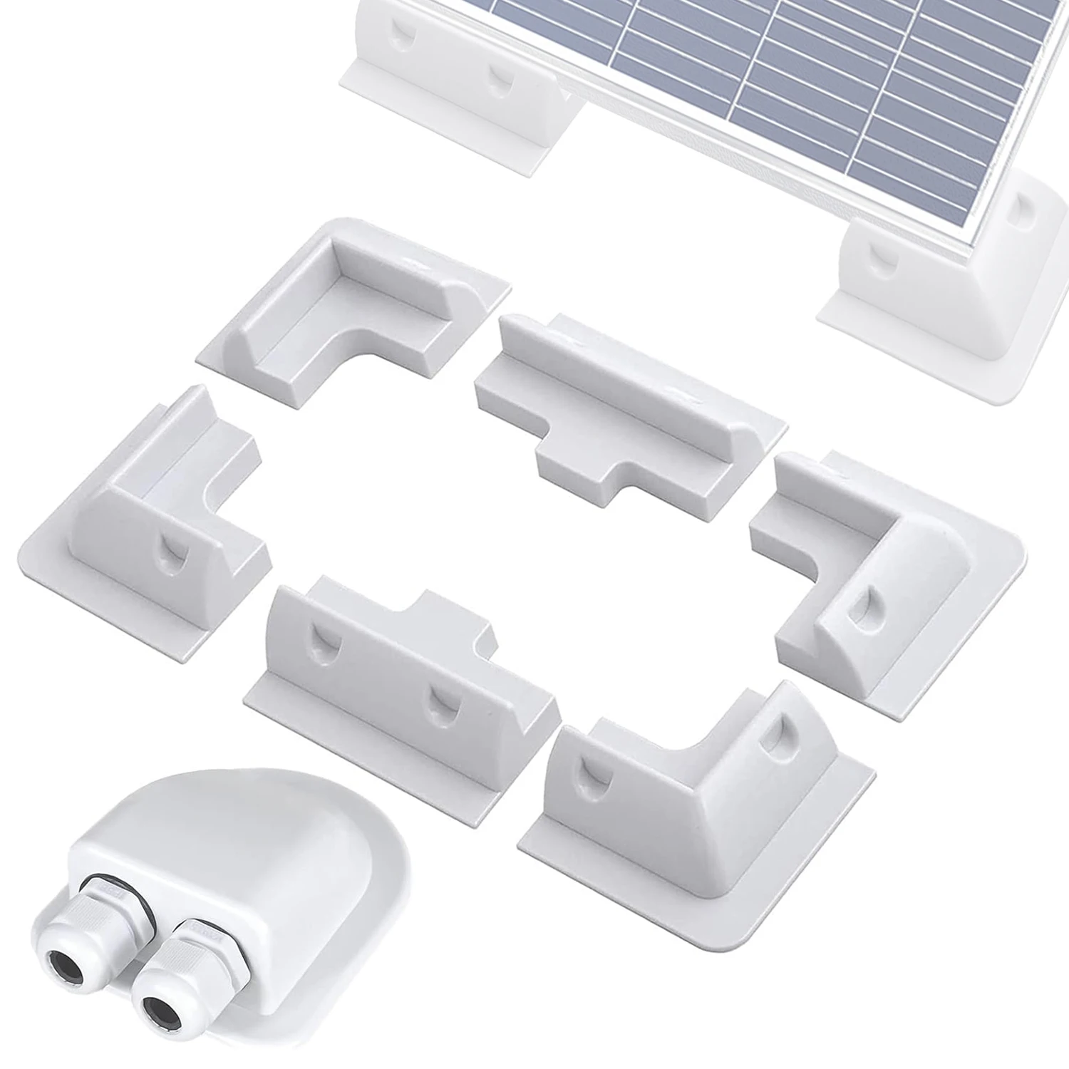 Solar Panel Mounting Brackets Corner Bracket Drill-Free Widely Used on Roofs of RV, Caravans Vehicles Camper Vans Sheds, Garages