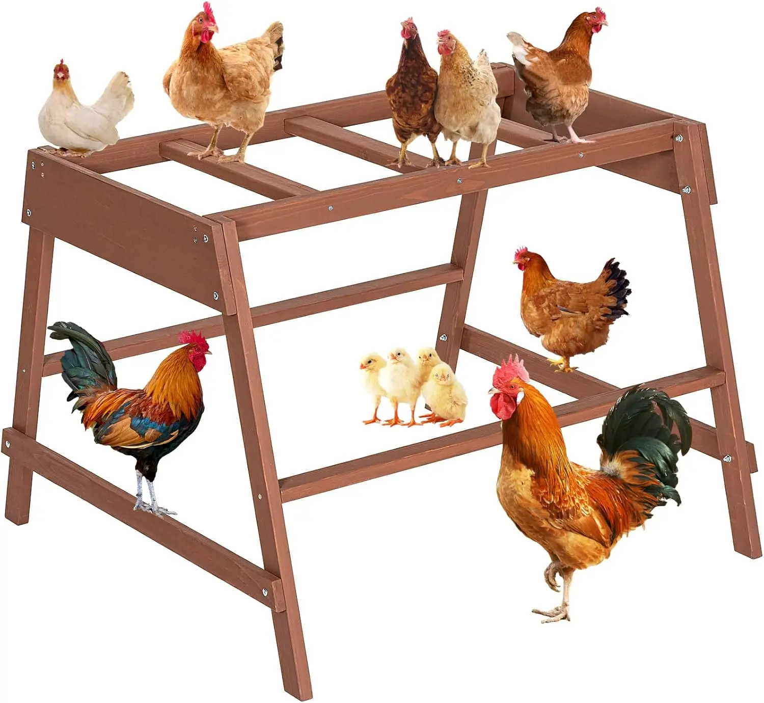 

Chicken Coop Accessory with Multiple Perches Chicken Toys for Pet's Health Happy Chicken Roosting Bars Fit