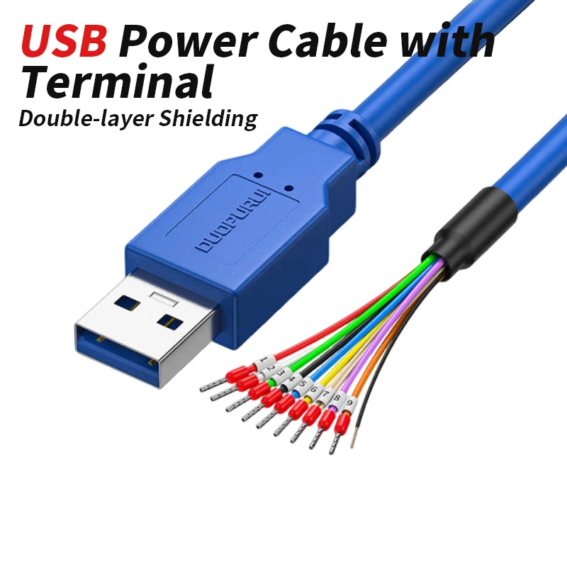 USB Power Cable with Terminal 4Pin 9Pin USB2.0 Male Female Power Connection Line USB3.0 Single Head Dual Shielded Data Cord