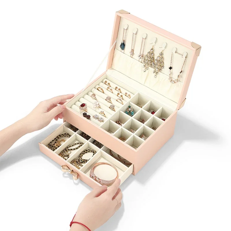 

High end jewelry storage box, light luxury, exquisite necklace, ring, earring, bracelet, gold jewelry box