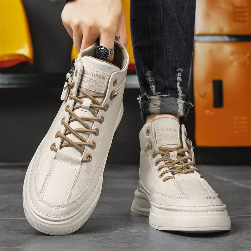 Skateboard Casual Sneaker Loafers Soft and Comfortable Non-Slip High-top Shoes for Men Sports and Leisure Casual Shoes New