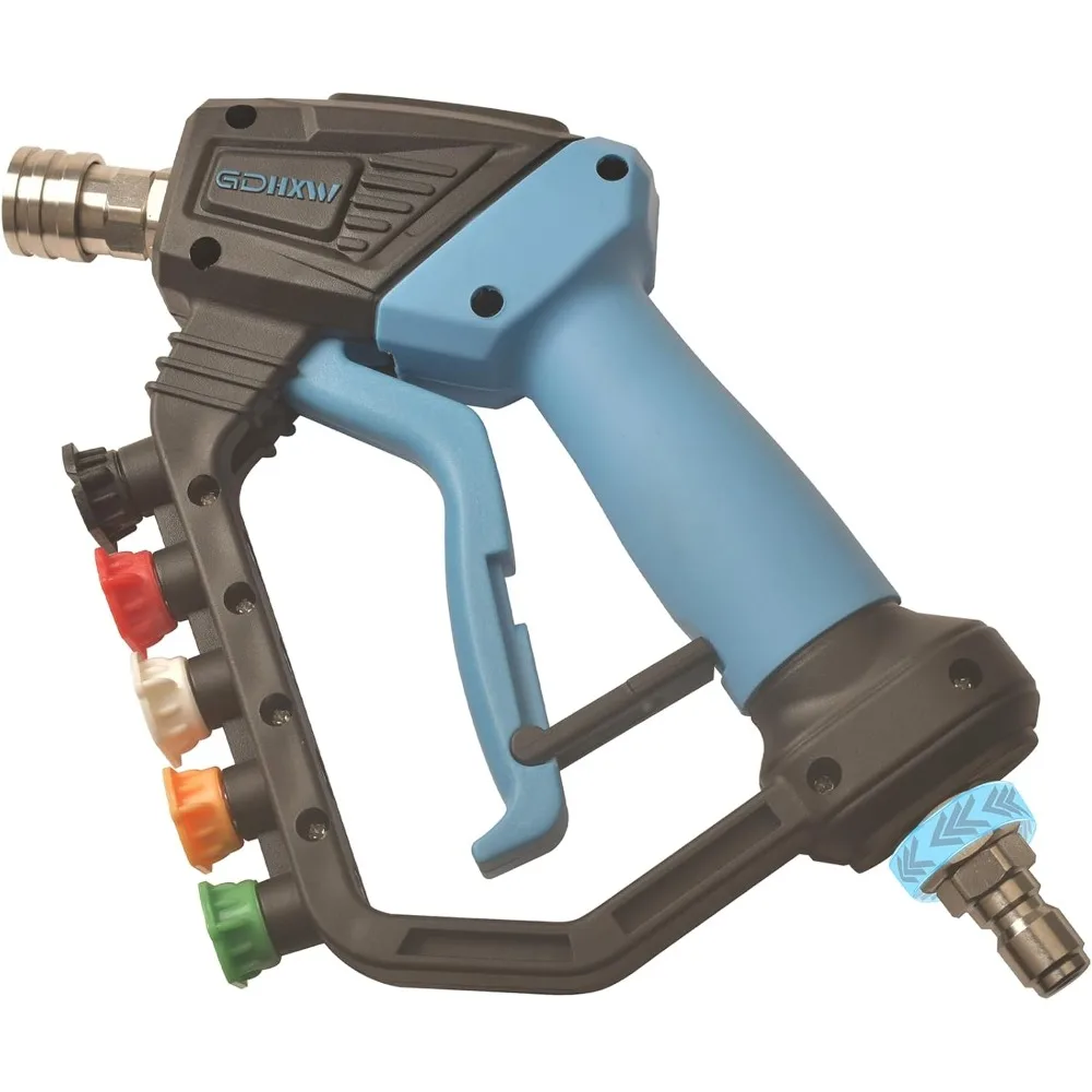 

GDHXW Short High Power Pressure Washer Gun with Swivel, 5 Nozzle Loss Prevention Design 5000 PSI For Pressure Washer