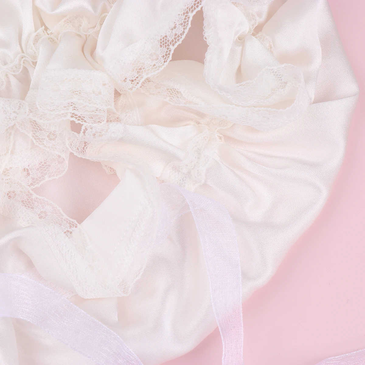 

Silk Sleep Cap For Women White Hair Bonnet Durable Soft Night Use Shower Hat Bathing Hair Protection Home Essential