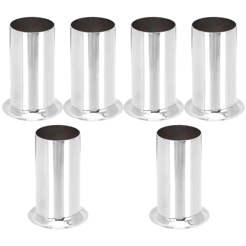 6pcs Lamp Base Sleeve Flanging Sleeve E14 Socket Chandelier Holder Tube Parts Heat Resistant Lighting Accessories