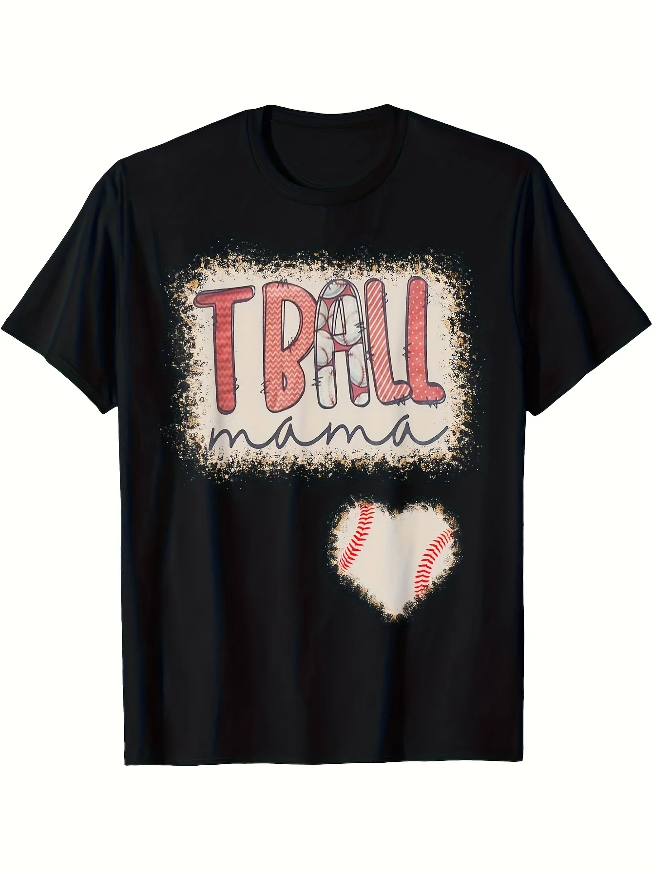 

Футболка EWH из 100% хлопка с клевером, повседневная футболка с круглым вырезом, слегка эластичная, трикотажная ткань на все сезоны, с дизайном Tball Mom,