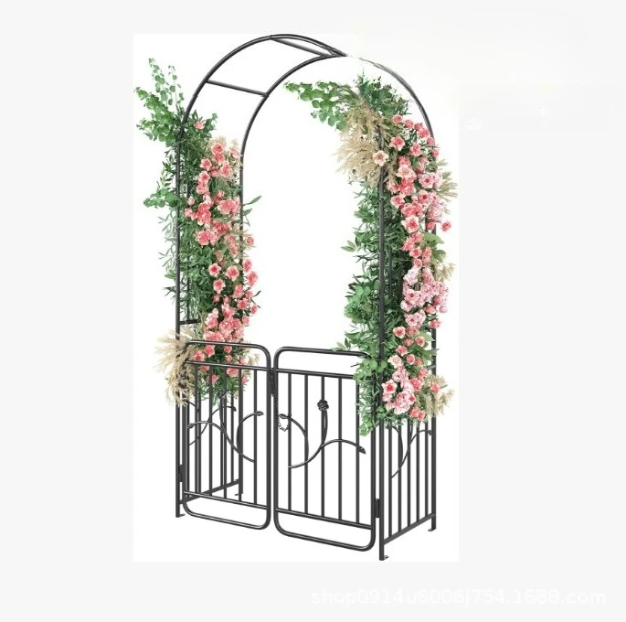 Garden Arch is suitable for outdoor climbing plants, lawns, patios, and backyard black wrought iron