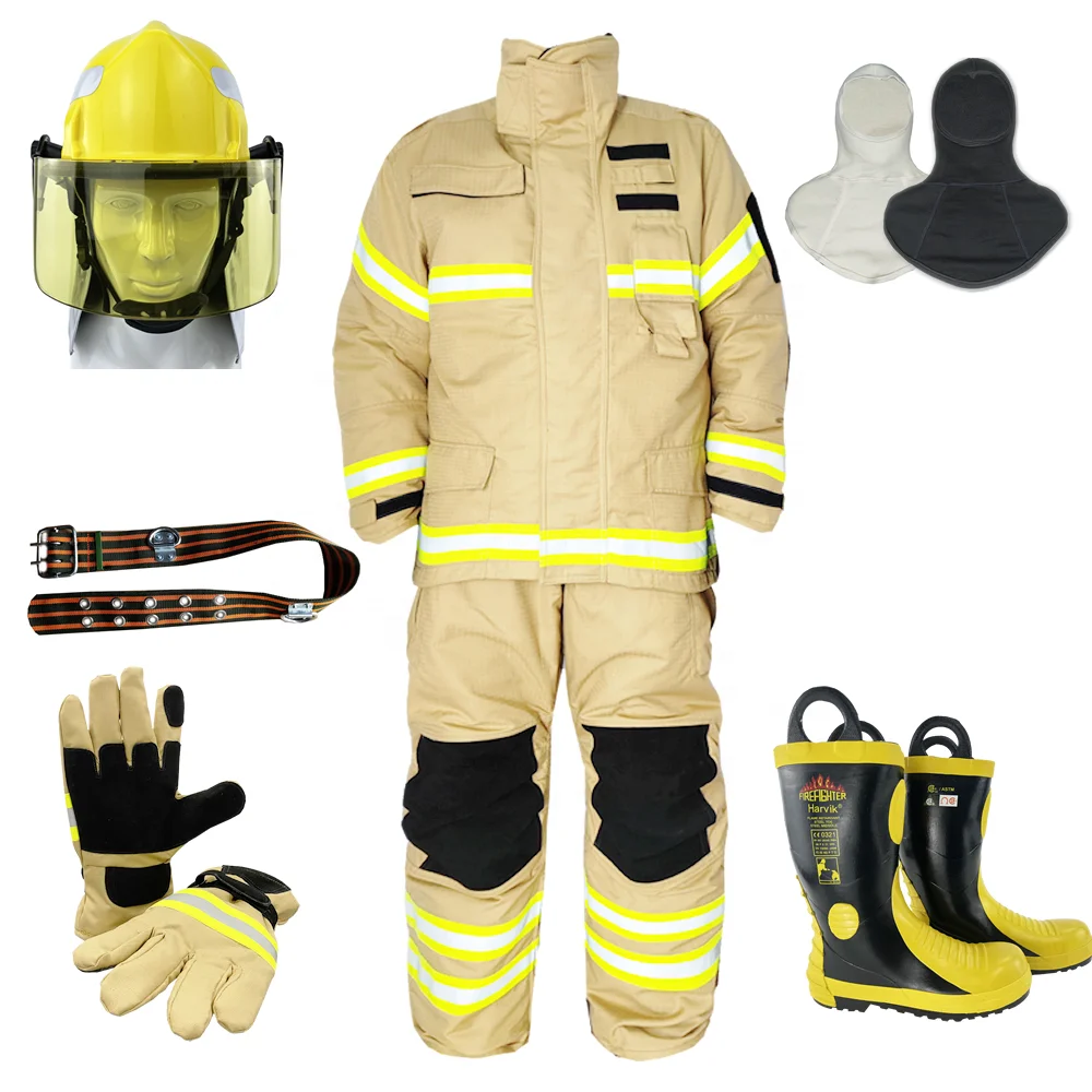 Including Fireman Jacket Fire Pants Firefighting Helmet Fire Gloves Fire Boots Fireman Fireproof Suit