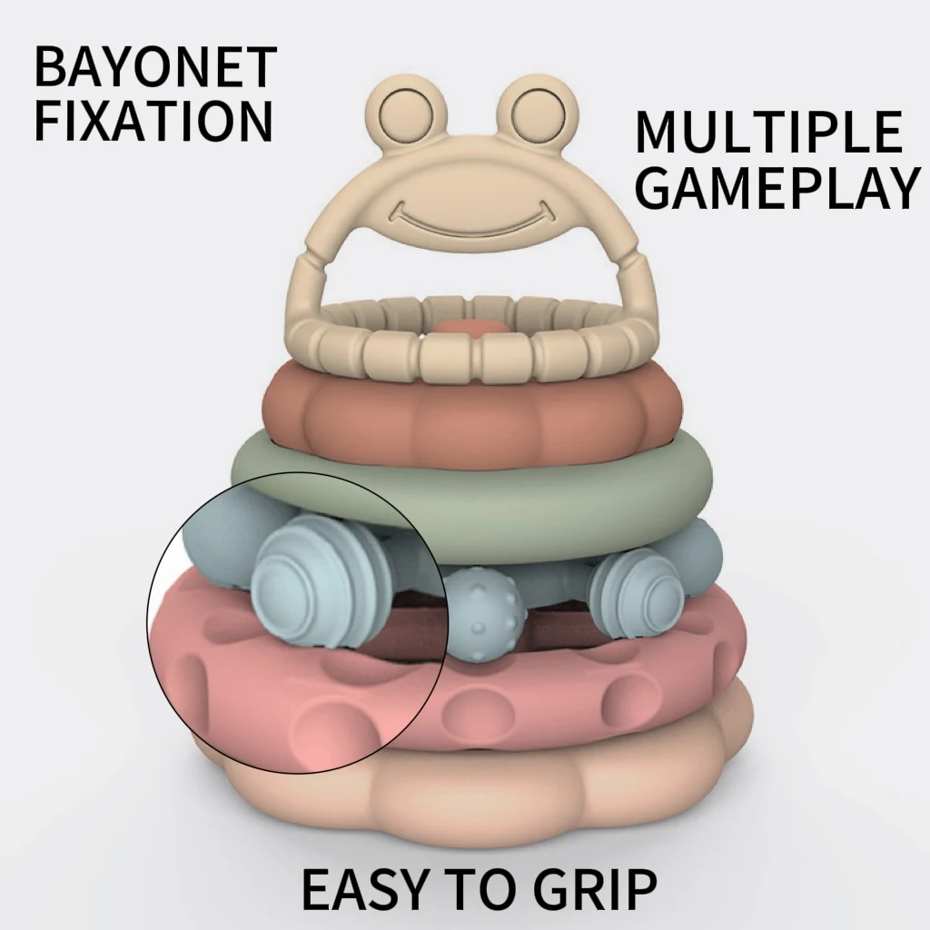 การ์ตูนซิลิโคนปราสาท STACK ถ้วยของเล่นสี Cognitive Number BLOCK ชุด Montessori การศึกษาของขวัญของเล่นสําหรับชายและหญิง