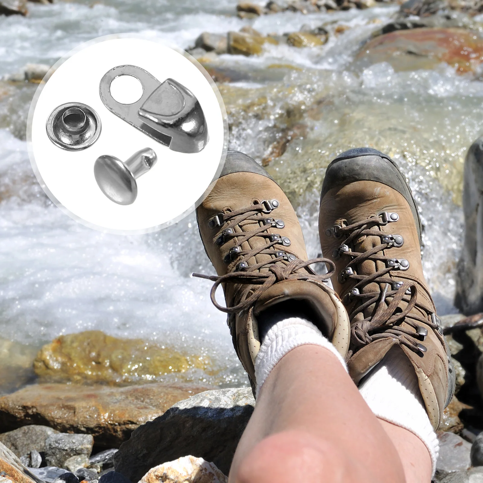 

12Pcs Metal Shoe Lace Buckle Corrosion Resistant Boot Hooks for Outdoor Hiking Climbing Shoes DIY Connector Craft Kits