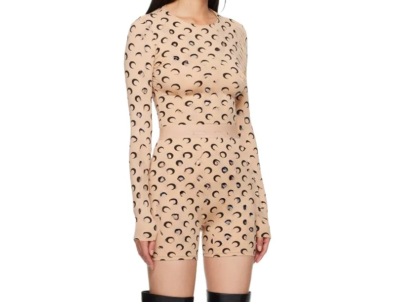 

Уличная футболка женская пикантная девушка летняя мода с длинным рукавом корейский стиль лунный принт топ эластичный повседневный солнцезащитный крем