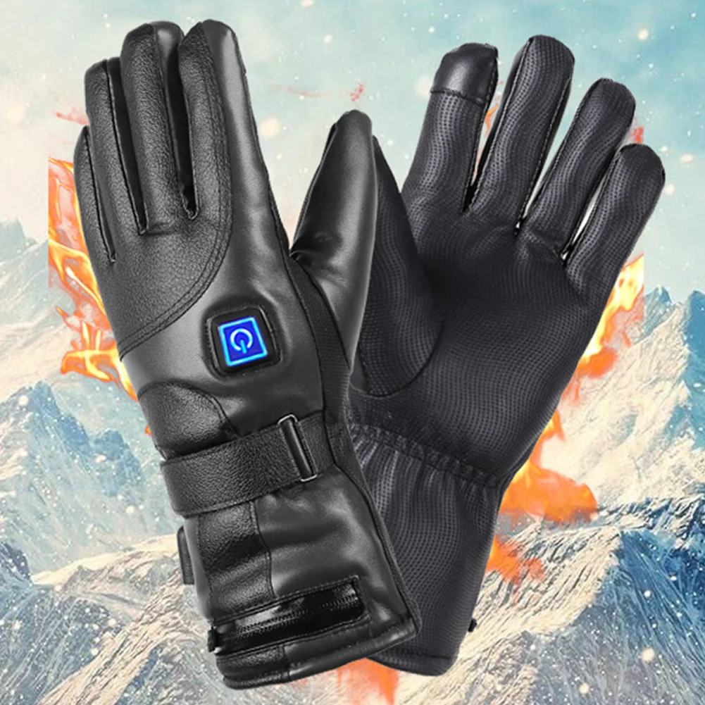 Guantes de invierno eléctricos recargables, Guantes Térmicos para pantalla táctil, alimentados por batería, guantes de calefacción para motocicleta