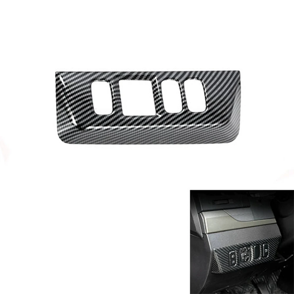 Car Interior Carbon Fiber Headlight Adjustment Switch Decoration Cover Trim Panel for Mitsubishi Pajero 2007-2019