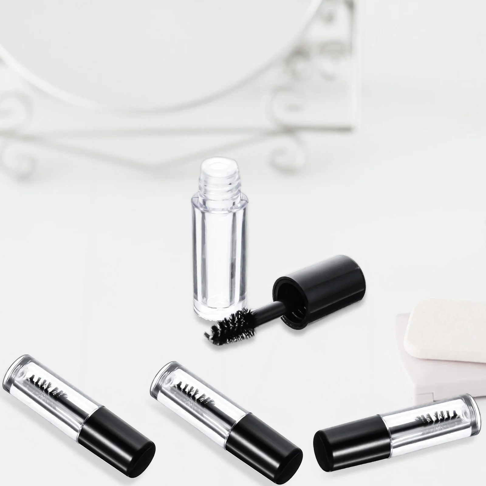 20 pçs tubos de rímel vazios mini garrafas de cílios para viagens recipientes de plástico reutilizáveis recarregáveis dispensadores diy feminino