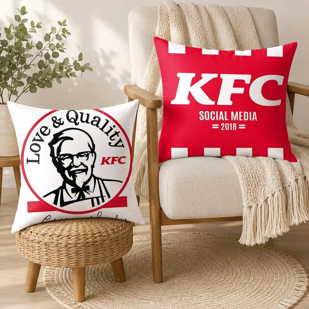 K-KFC Kentucky Fried Chicken Cushion Cover Square Decorative Throw Pillow 40x40cm For Sofa Bedroom Living Room Home Decor