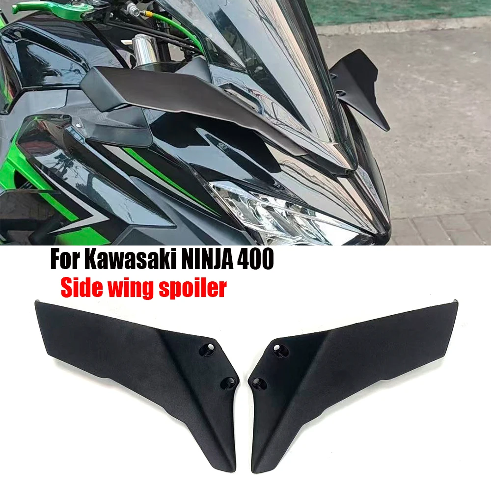 

For Kawasaki NINJA 400 2018-2023 motorcycle accessories ABS black side wing spoiler airflow fairing ninja 400 front fixed wing