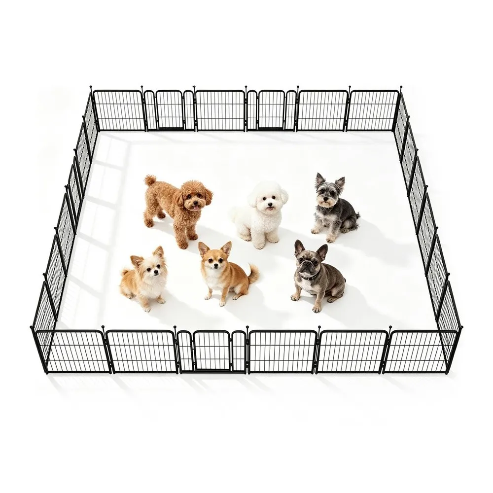 24in x 24in Dog Playpen 24 Panels Metal Pet Exercise Fence