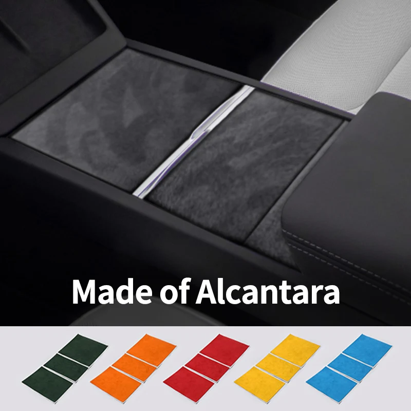 

For Tesla Model 3（2024-）Model Y (2025-) Center Console Cover Panel Trim Sticker Car Interior Accessories Made of Alcantara