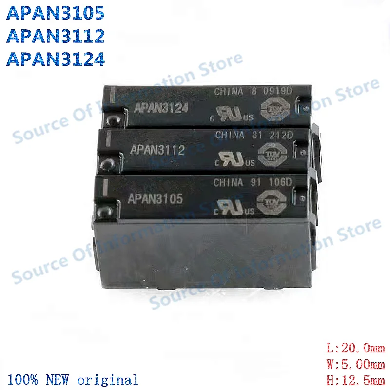 

10Pcs Relay APAN3124 APAN3112 APAN3105 DC5V 12V 24V 4Pin 5A