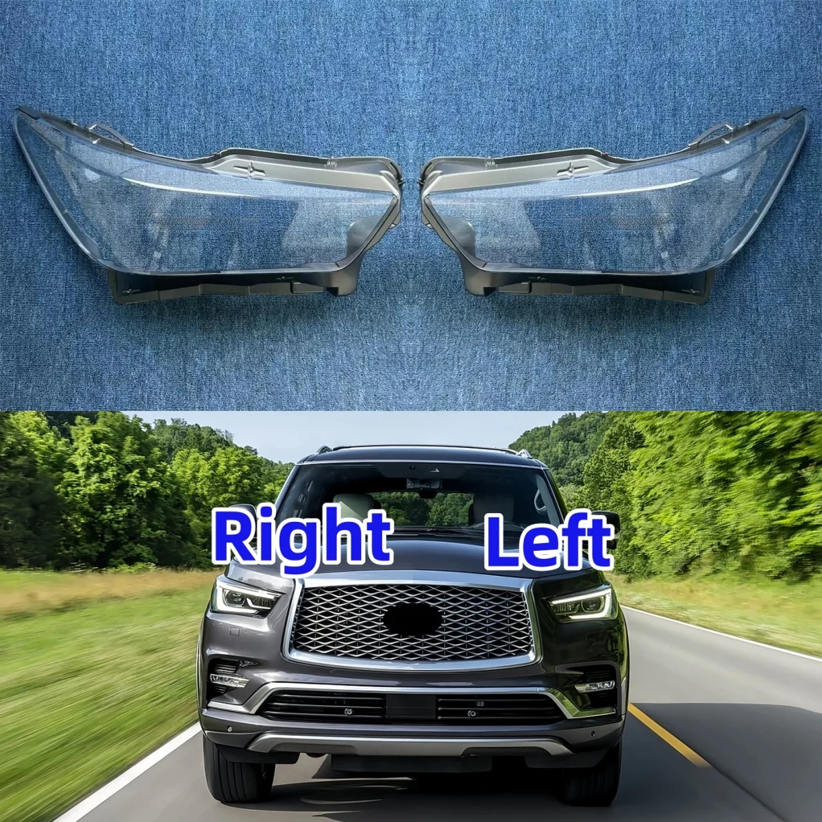 

For Infiniti QX80 2018 2019 2020 2021 2022 Car Accessories Headlamp Shell Transparent Headlight Cover Lampshade Lens