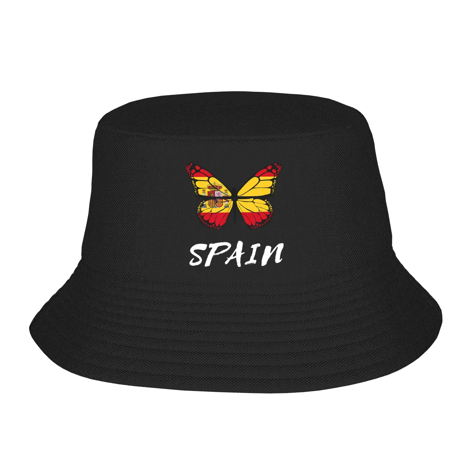 Couple Spain Spanish Flag  Bucket Hat  Breathable Fisherman Hats Summer Korean Vacation Caps Hawaii Graphic Visor Hat