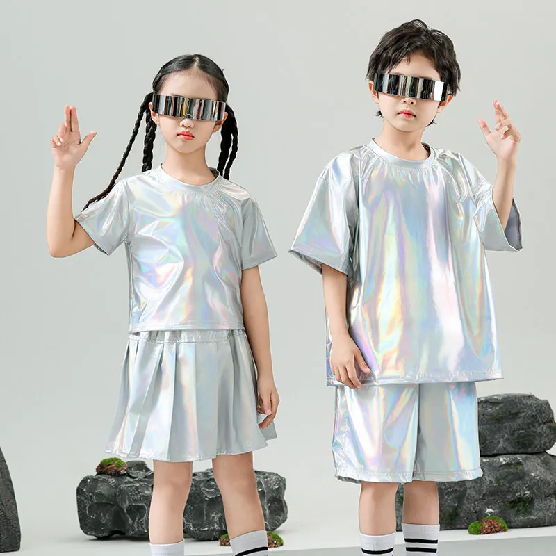 Children's FutureTechnology Clothing Elementary School Students Intelligent AI Robots, Street Dance Clothing,PerformanceClothing