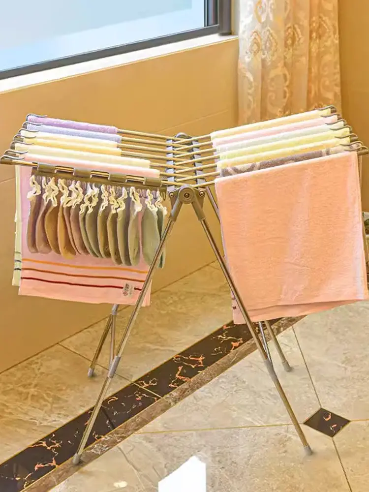 simple-foldable-floor-mounted-outdoor-indoor-balcony-towel-clothes-drng-ra-adjustable-length-space-saving-laundry-aid