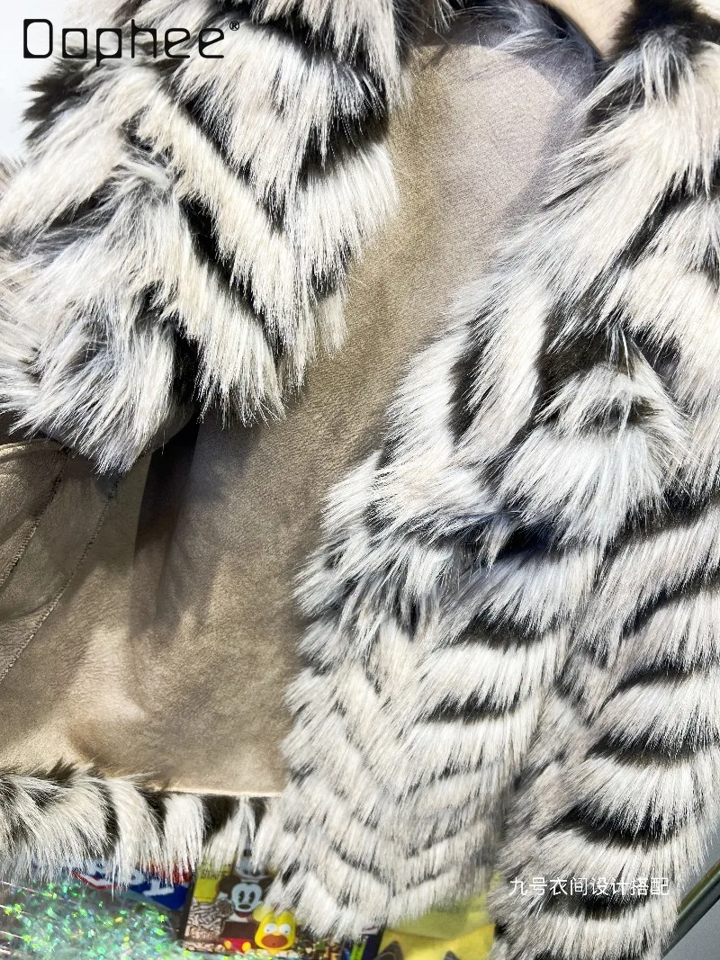 Winter New European Style Mink Fur Coat for Women Fashionable Imitation Mink Fur Warm Loose Jacket Loose Casual Faux Fur Coat