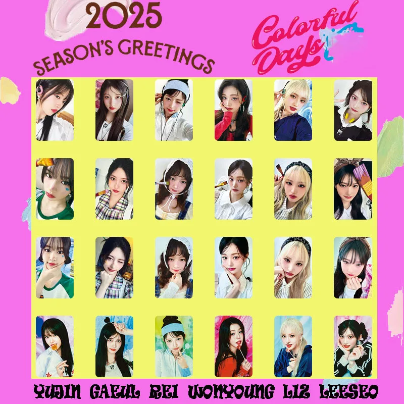 

Kpop Idols YuJin WonYoung 2025, поздравление сезона, фотокарточка Gaeul Leeseo, личная покрытая карта LIZ REI, коллекция фанатов, подарок