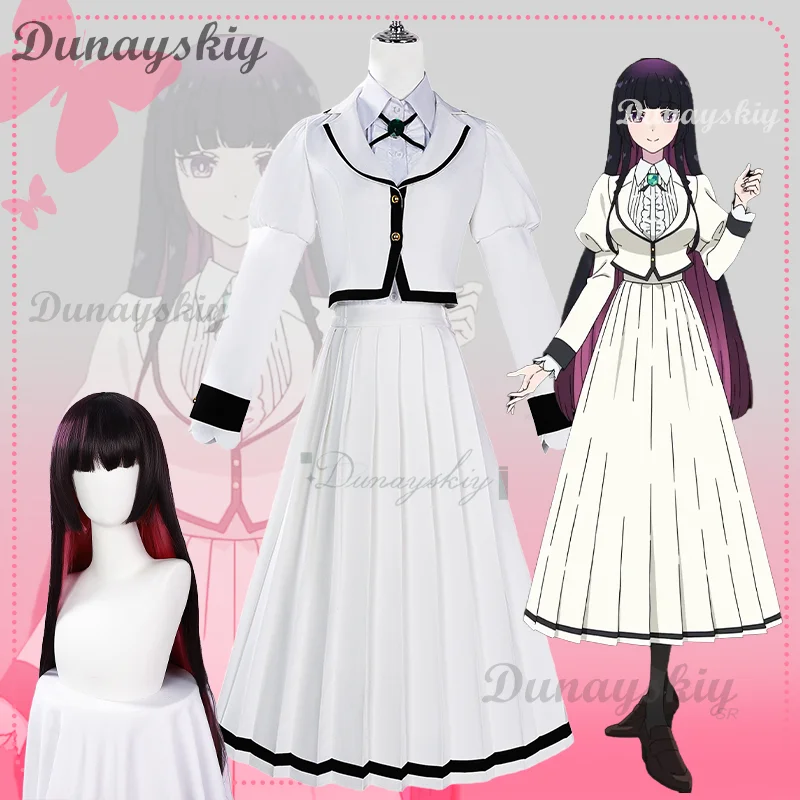 

Rock Is a Lady's Modesty Kurogane Otoha Cosplay Costume White School Uniform Long Dress Rock JK Halloween
