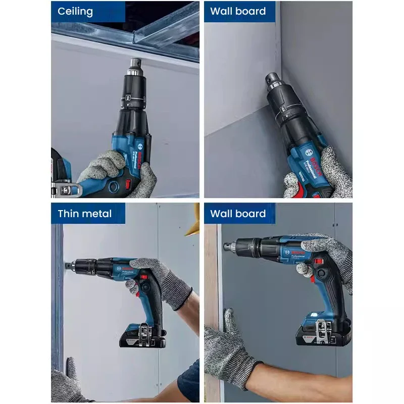 Bosch GTB 185-Li Electric Screwdriver Cordless Drywall Staple Nail Gun Brushless Depth Setting Screwdriver 18V Power Rotaty Tool