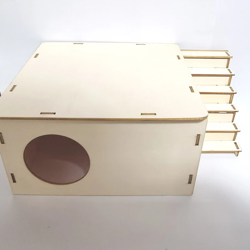 Hamster House Wooden Hideout Maze Small Animals Play Hut for Dwarf Hamster Sleep Hamster Accessories