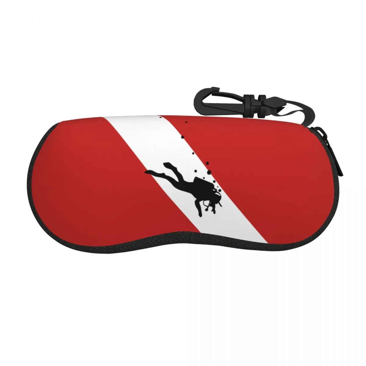 Benutzerdefinierte Scuba Dive Flag Brillenetuis mit Reißverschluss Diving Diver Sonnenbrillenbox Gummi Ultraleichter weicher Neopren-Brillenhalter