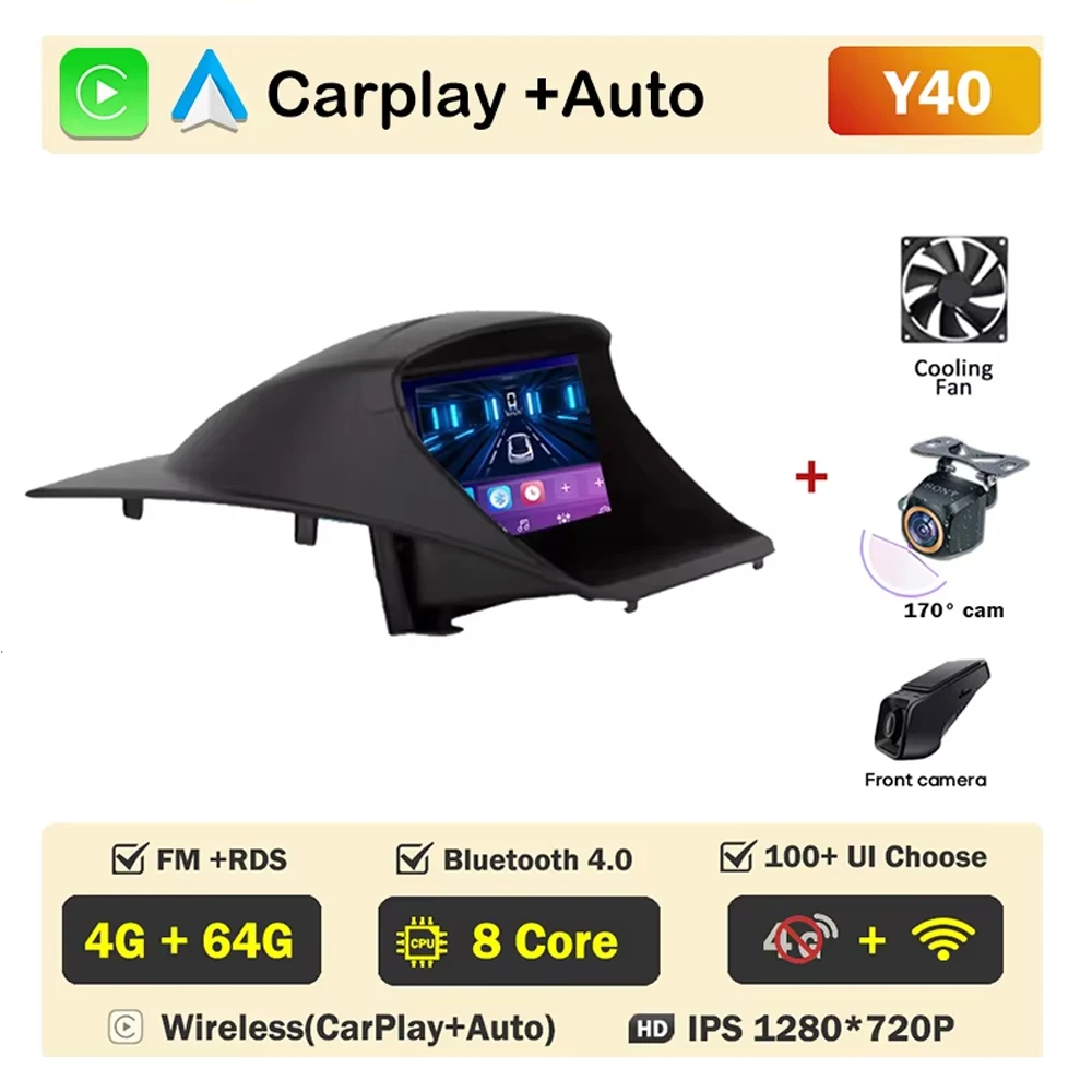Auto radio voor Ford Fiesta MK6 MK7 2009-2017 Carplay Android Auto Player Scherm Multimedia 2din Video 4G WIFI Navigatie Stereo