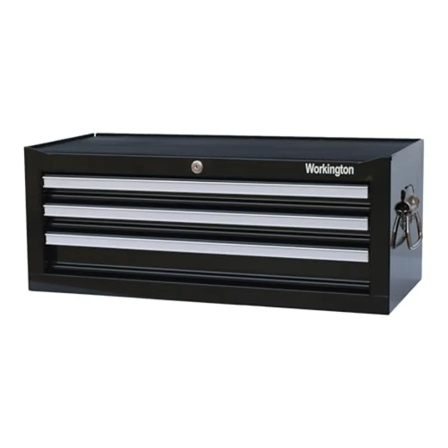 

Промышленный портативный металлический промежуточный ящик с 3 ящиками, 26 дюймов, средний сундук для инструментов с шарикоподшипником, направляющие для ящиков, стальной инструмент S