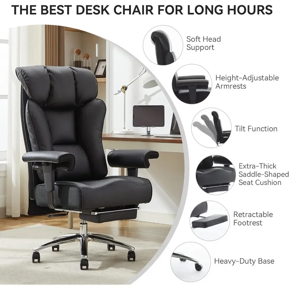 Ergonomic office chairs, executive office chairs for heavy people, computer chairs with footrests, high-back office chairs