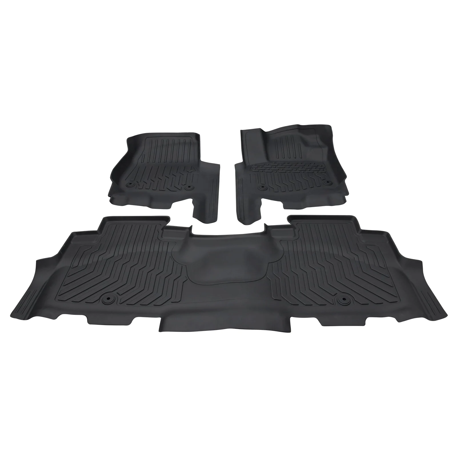 Car Floor Mats for 2018 Ford Expedition 2ND Row Bucket Seats Black TPE Rubber