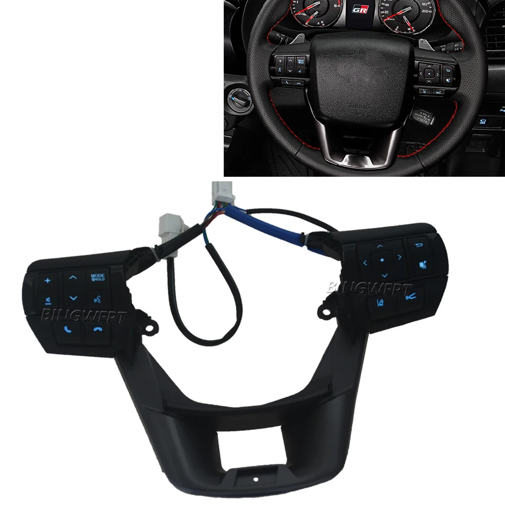

84250-0K320 Multimedia Telephone Volume Control For Toyota Hilux Revo Rocco Fortuner 2015-2020 Steering Wheel Button Switch