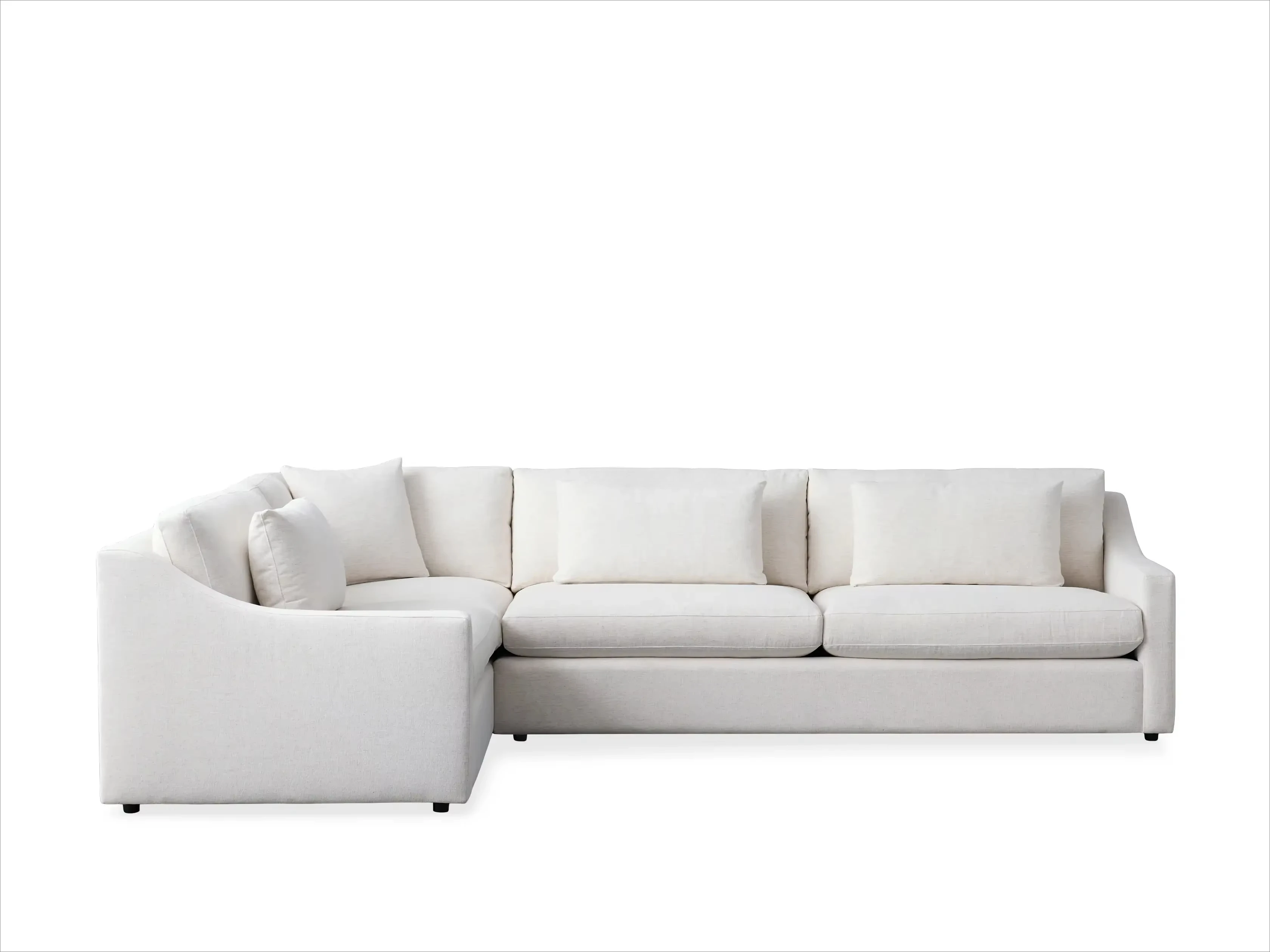 Contemporary Two-Piece Modular Square Sectional Sofa Bed Set Wood Fabric with Sponge Filling for Hotel Villa or Living Room