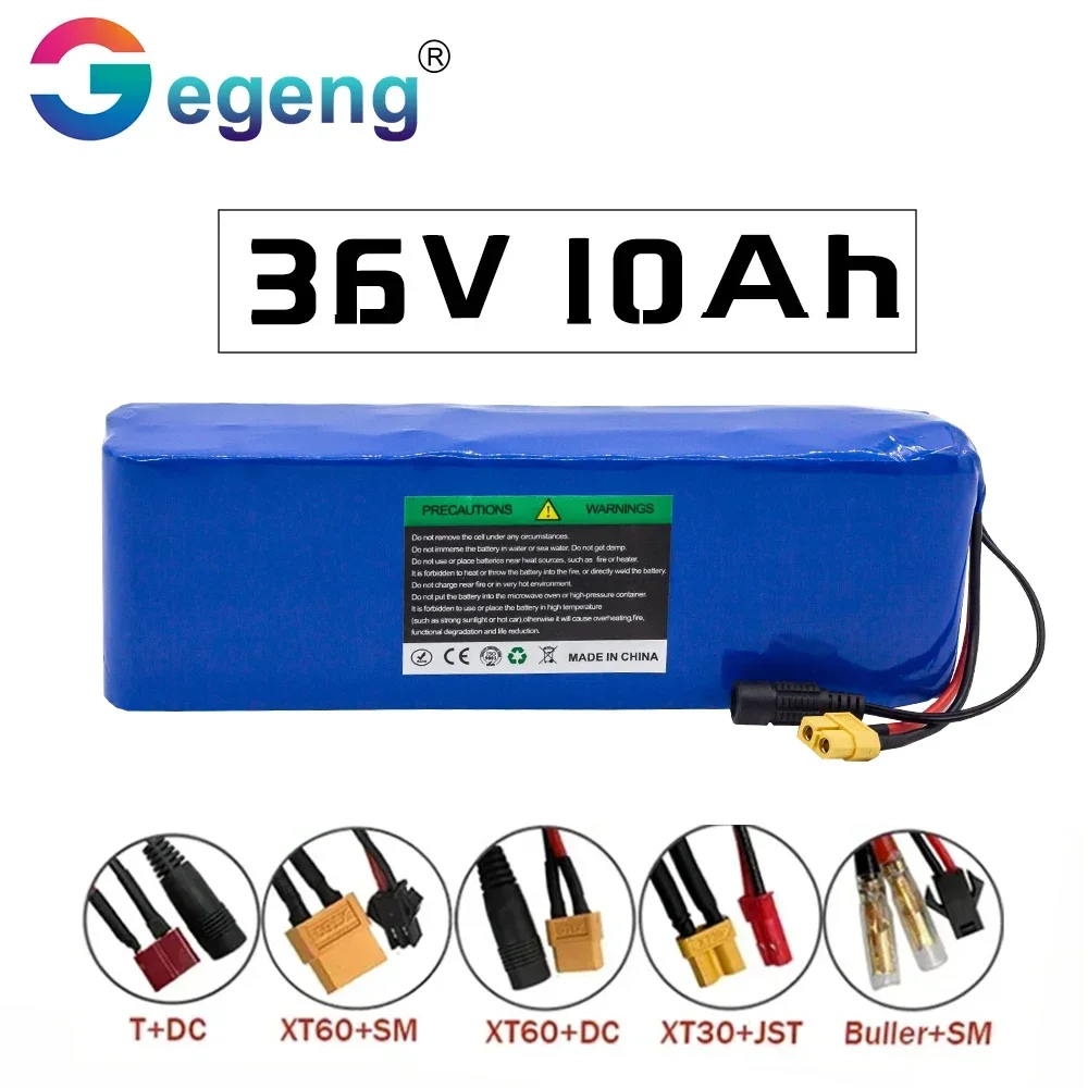 100% New 36V 10000mAh 21700 rechargeable lithium-ion battery pack 10S2P+charger can be used for electric scooter bicycles