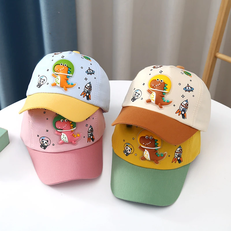 Spring Autumn Child Hat New Sharp Cute Baby Boy Sun Caps Girl Dinosaur Adjustable Child Baseball Hat Cartoon Duck Tongue Caps